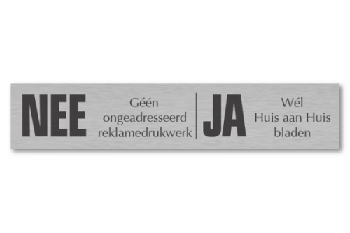 RVS nee-ja bordje